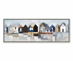 New 🧨 F27 Fishing Village Oil Painting 😍