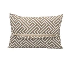 Outlet 🧨 J18 Palma Outdoor 12" Lumbar Toss Pillow - Taupe ⌛ -Home Decor Sales J18 NEG 12 TP 3