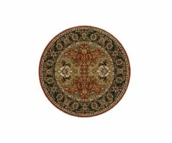 Best Pirce 🌟 K01 Spice Market Dhahar Round Rug - Garnet ❤️