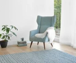 New 😀 L30 Anselm Rug - Dark Blue ⌛ -Home Decor Sales LoganChairs Blue withFur upd