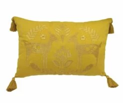 Best reviews of 😉 B36 Embroidered Fawns Lumbar Pillow Cover 🔔