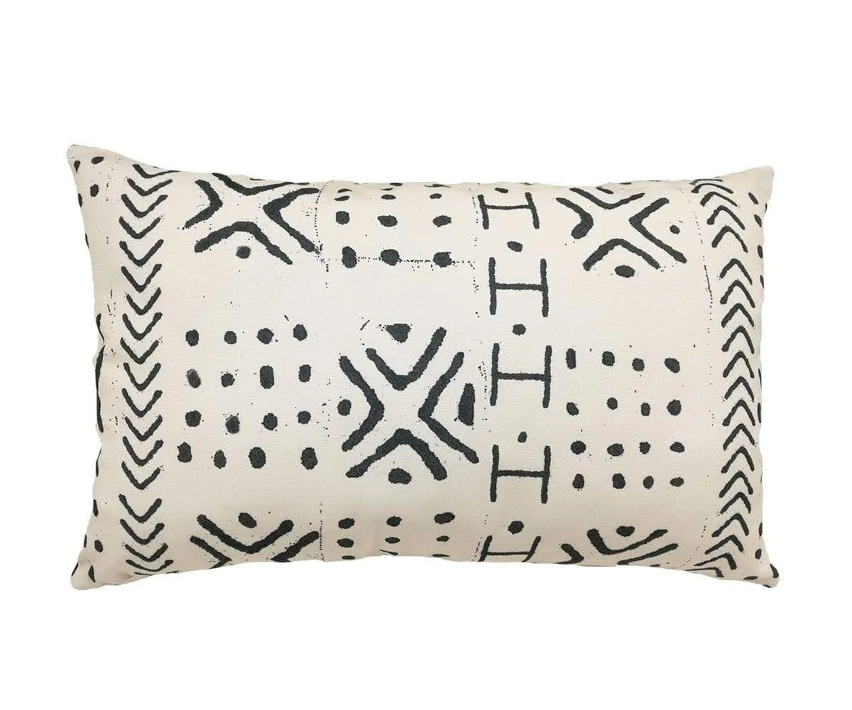 Outlet π B36 Modern Mudcloth Lumbar Pillow Cover - White π 2 Outlet π B36 Modern Mudcloth Lumbar Pillow Cover - White π - Image 2