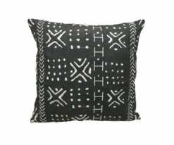 Buy 👏 B36 Modern Mudcloth Pillow Cover - Black 😀