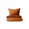 Cheap 🔥 B36 Laila Linen Duvet Cover + Shams Set - Rust 🧨